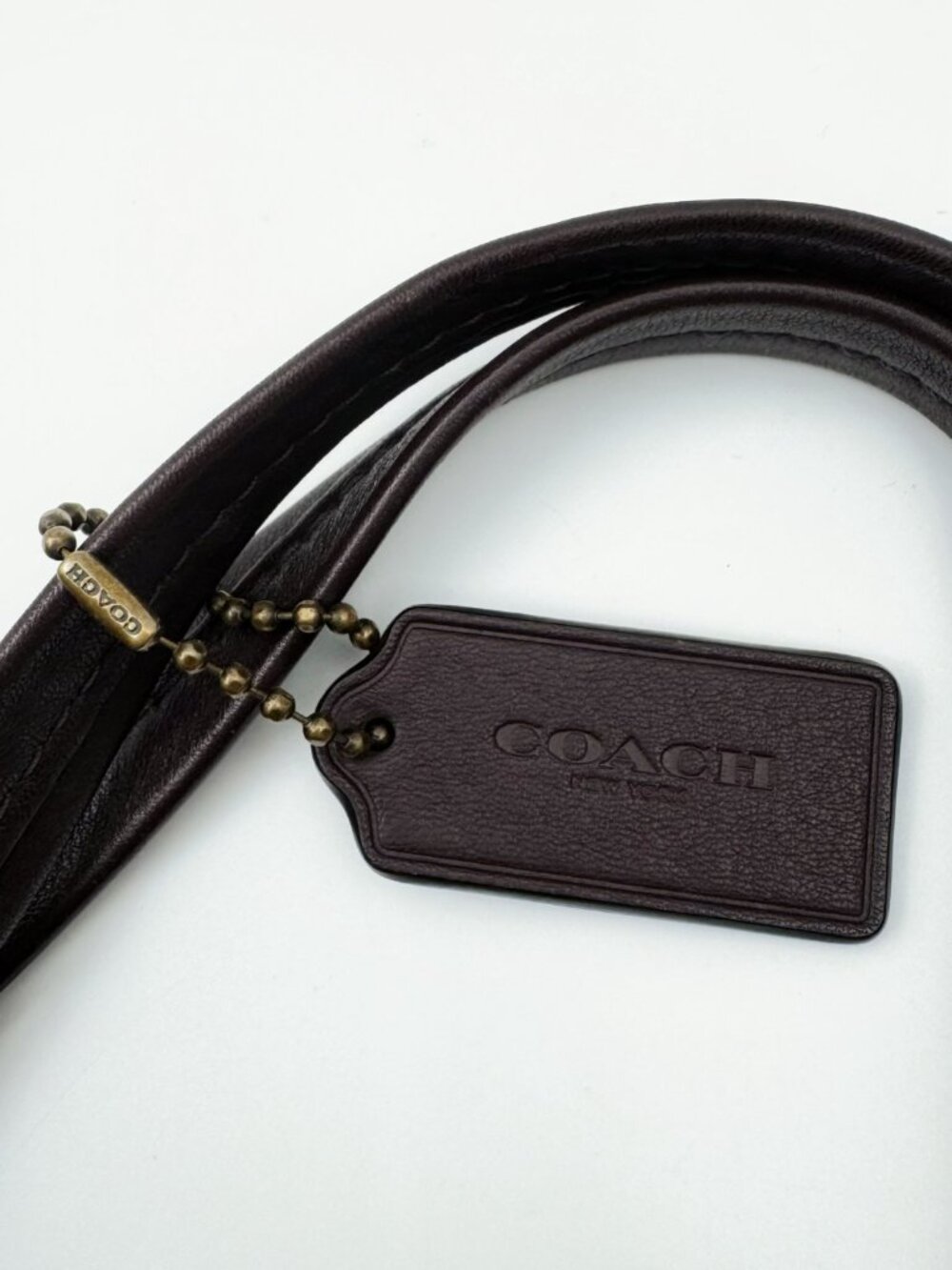Coach Dark Brown Leather Studded Satchel with Gold Hardware - Picture 10 of 14